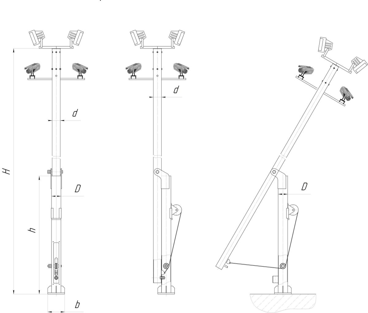 Складывающаяся опора соос-01-5