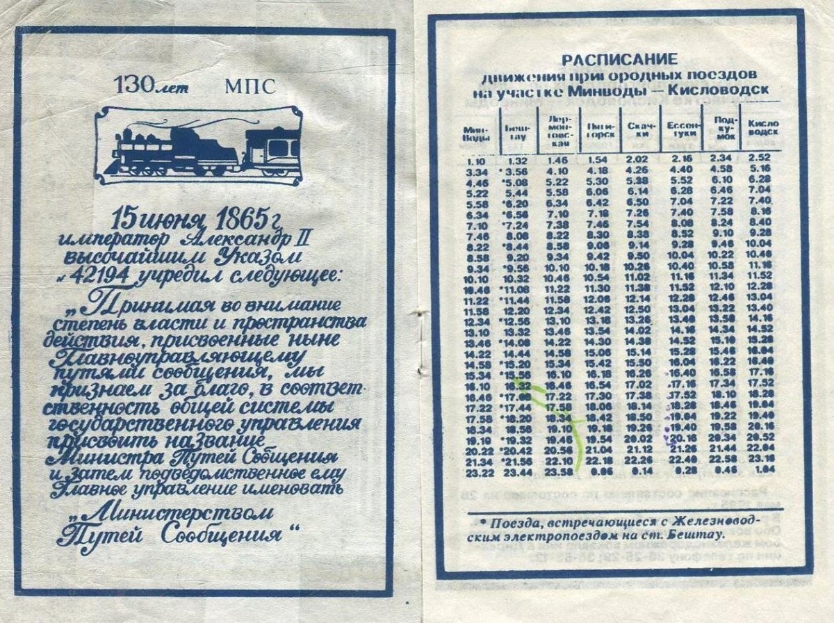 Расписание электричек Минеральные воды Кисловодск