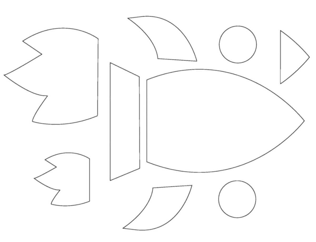 Трафарет ракеты для аппликации