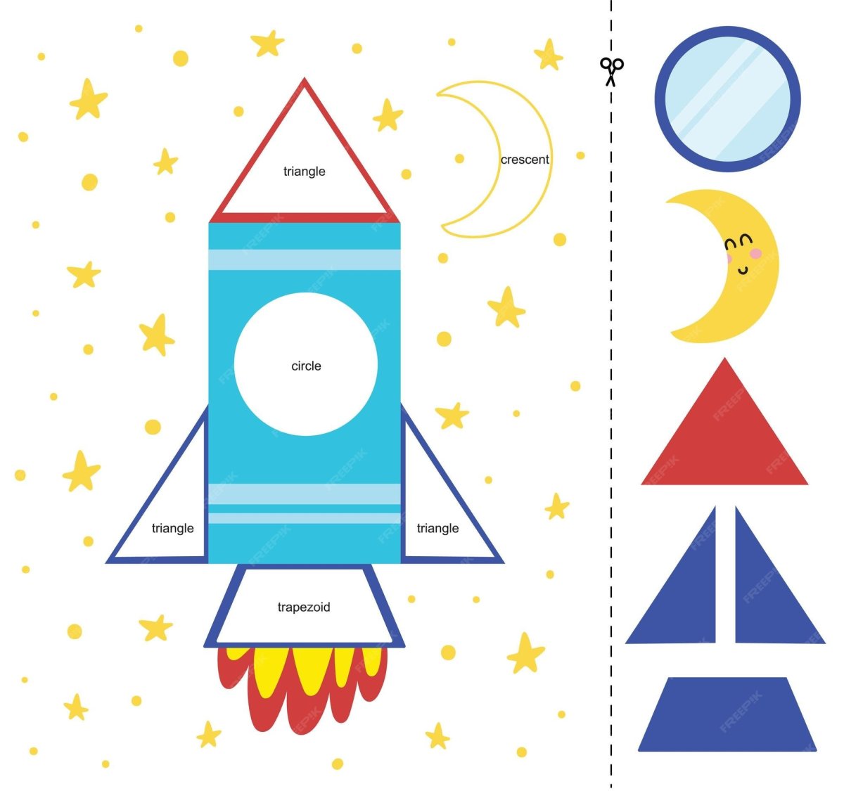 Заготовки для аппликации ракета