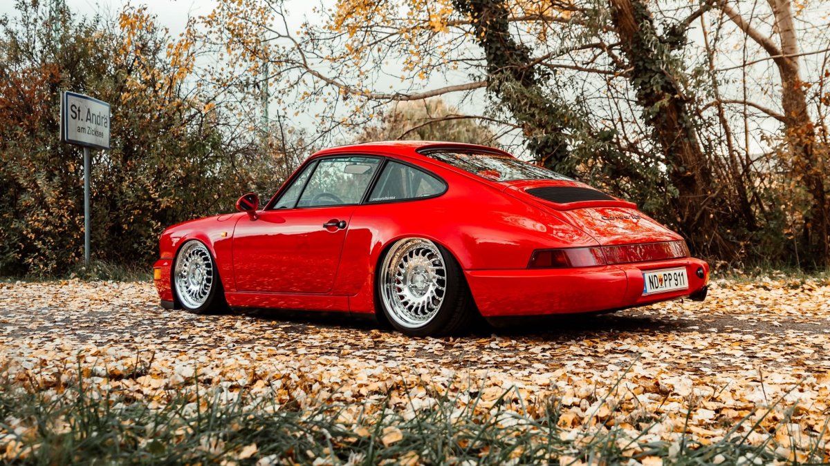 Porsche 911 красный wide