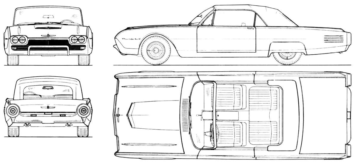 Ford Thunderbird 1967 чертеж