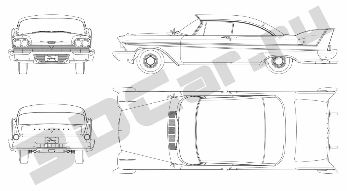 Plymouth Fury 1958 чертежи
