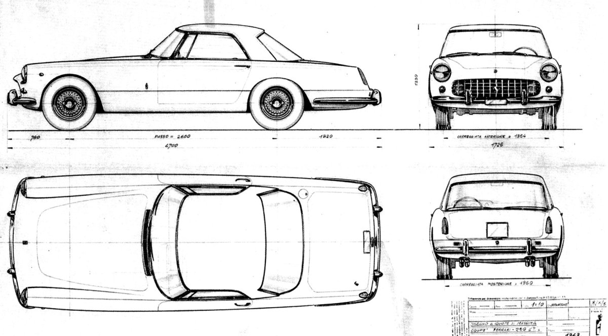Ferrari gt 250 чертеж