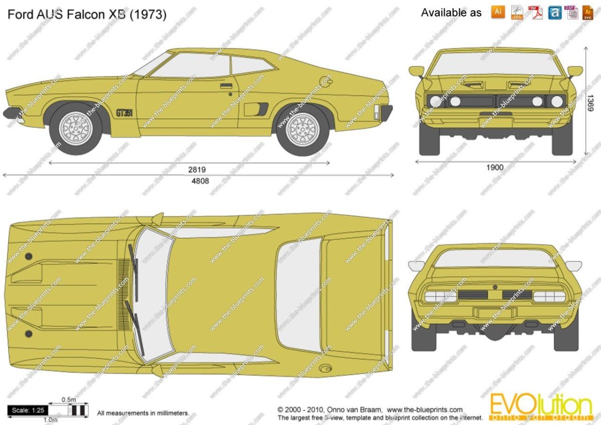 Ford Falcon XB 1973 чертежи