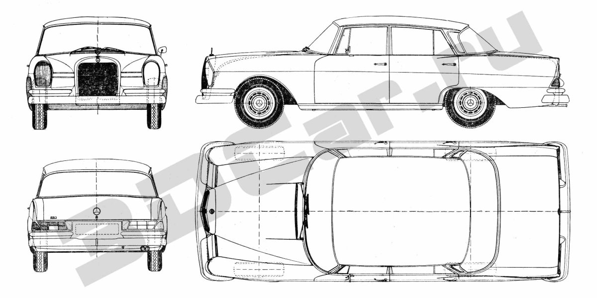 Mercedes Benz w 108 чертеж
