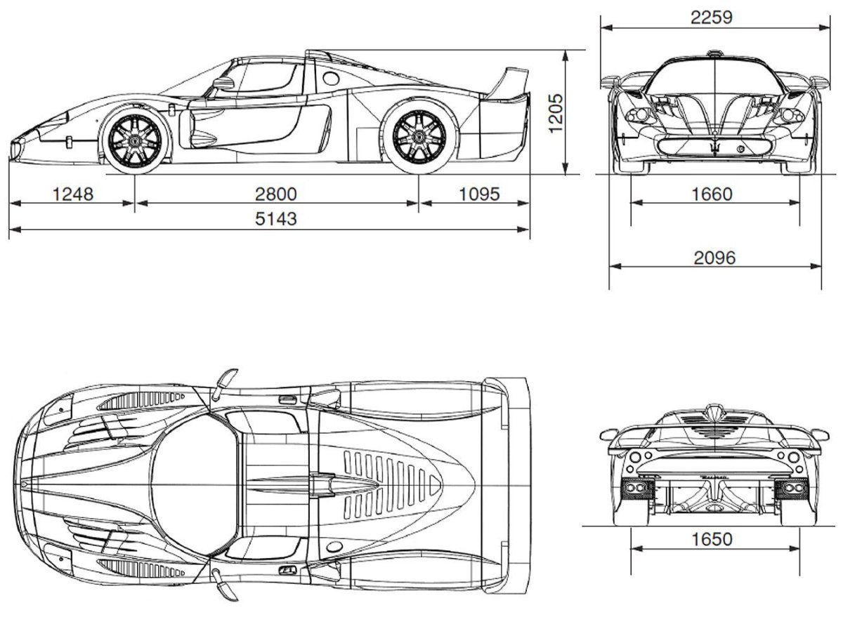 Opel Speedster 2005 чертеж