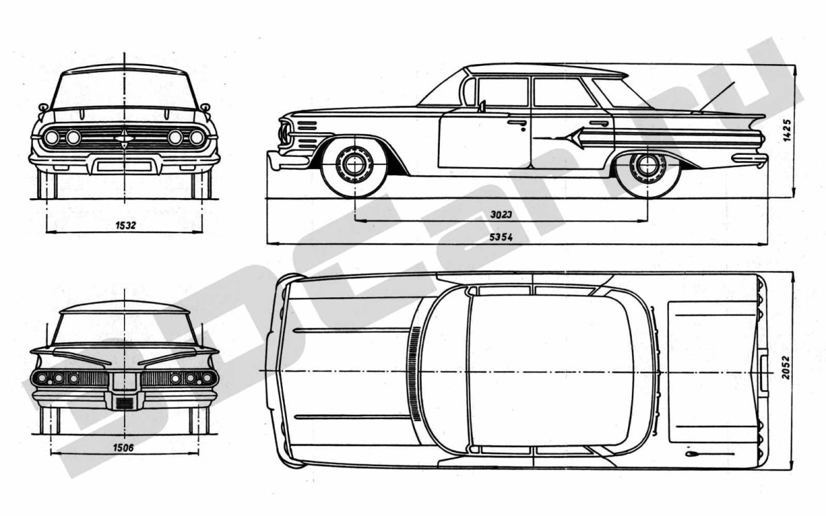 Шевроле Импала 1967 чертеж