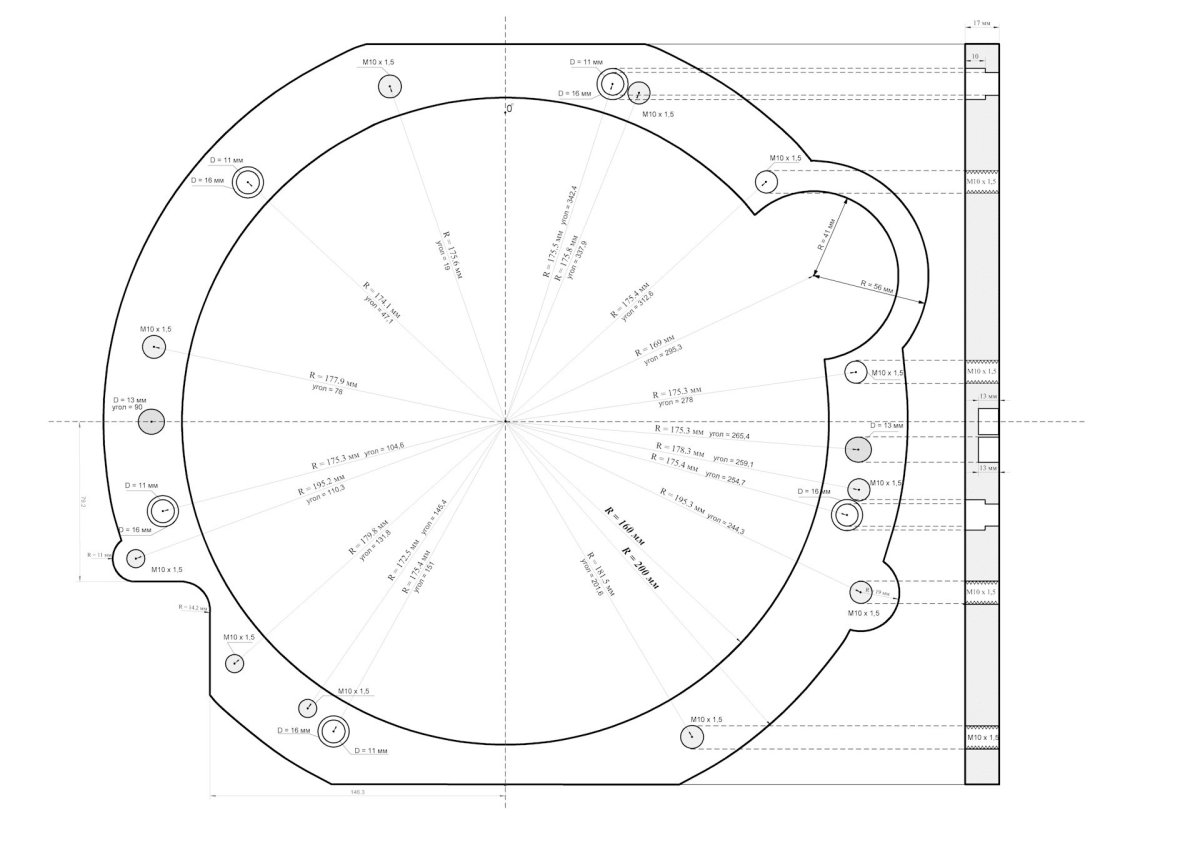 Переходная плита коробки ВАЗ 2108