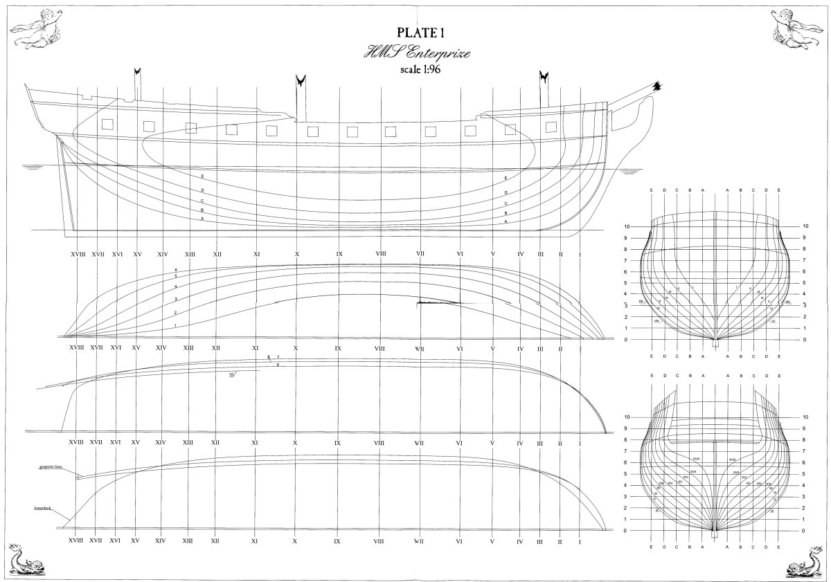 HMS Enterprize (1774) комплект чертежей