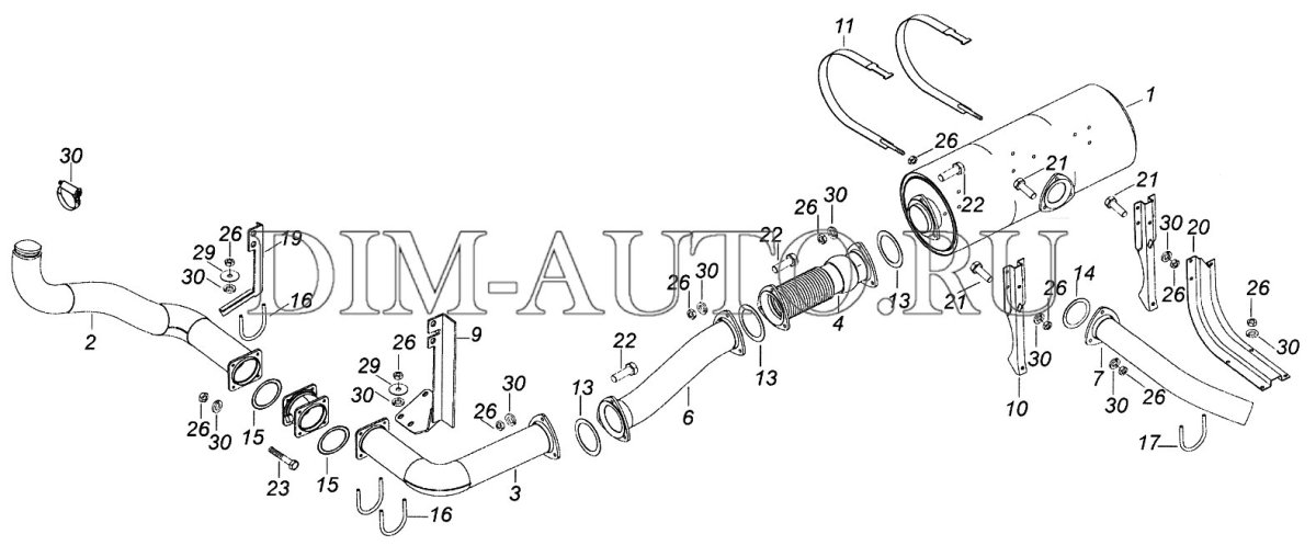 Выхлопная система КАМАЗ 4308 cummins евро 4