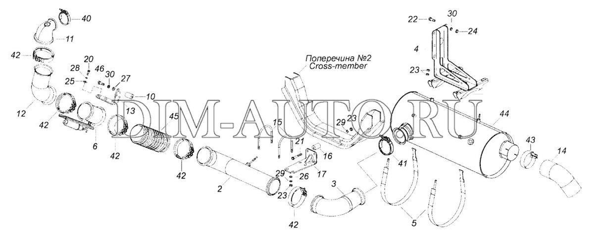Выпускная система КАМАЗ 65115 cummins