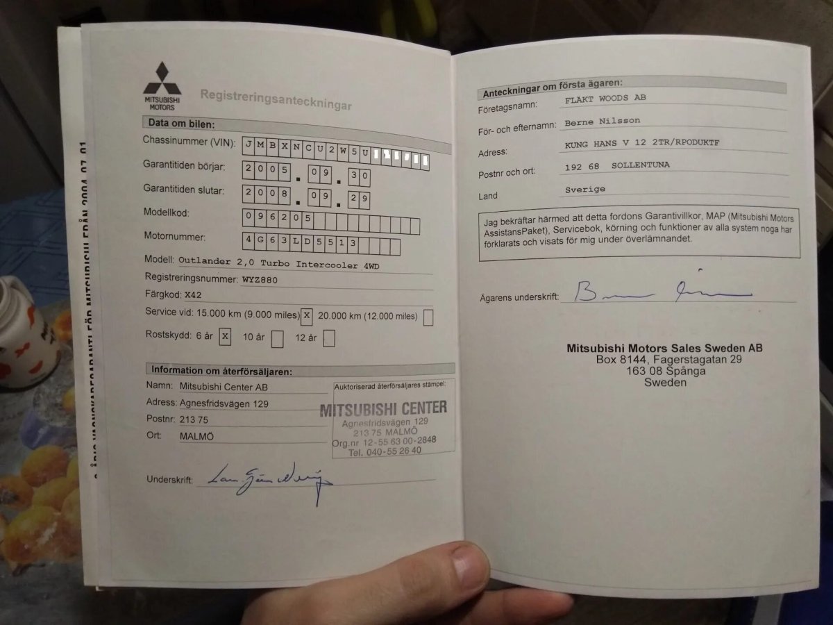 Сервисная книжка Митсубиси