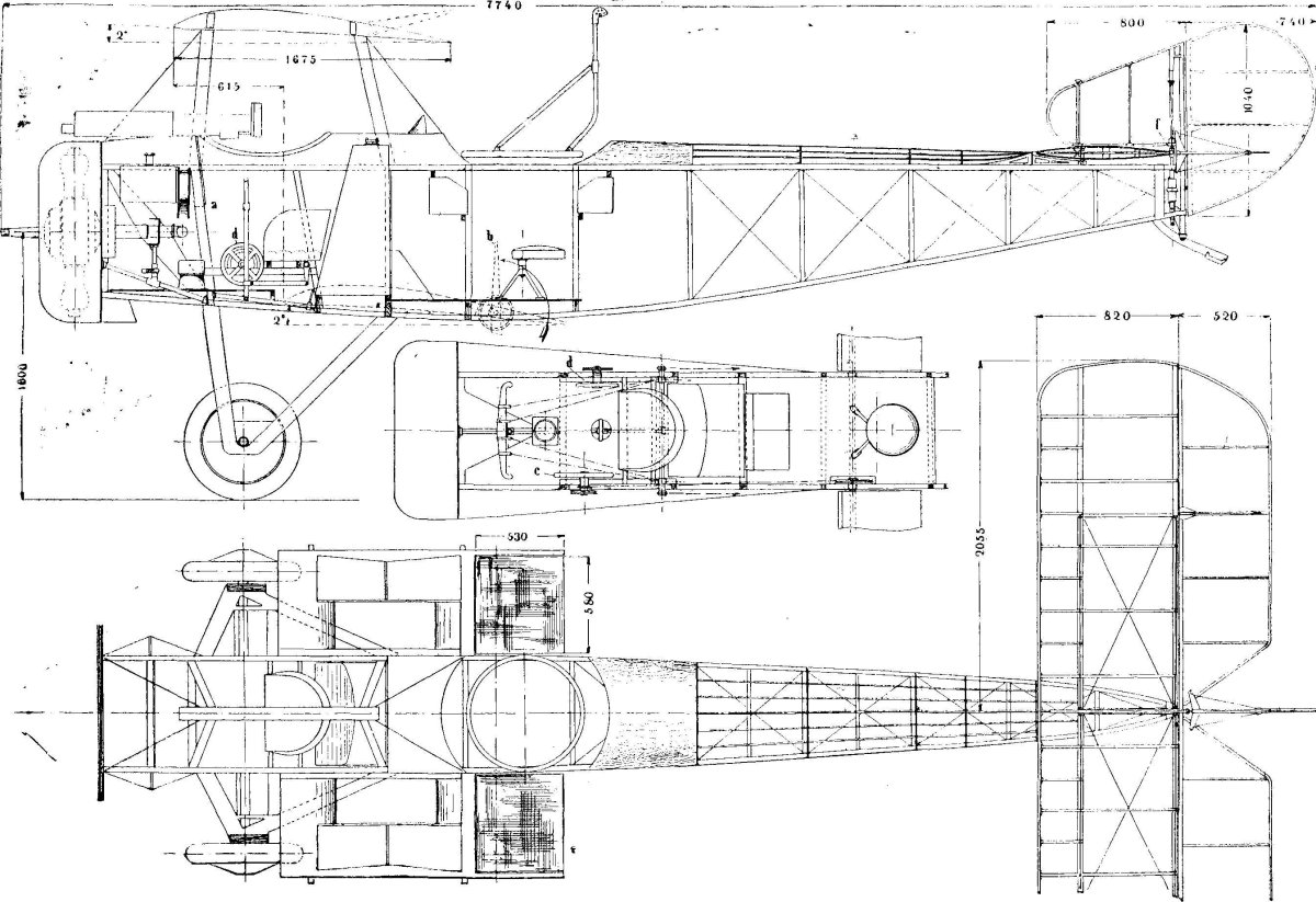 Сопвич Полуторастоечный чертежи