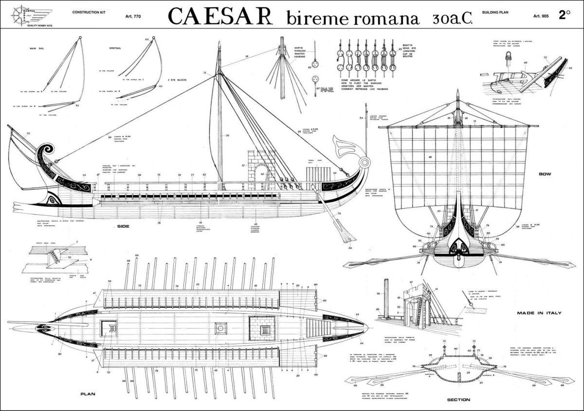 Римская трирема чертежи