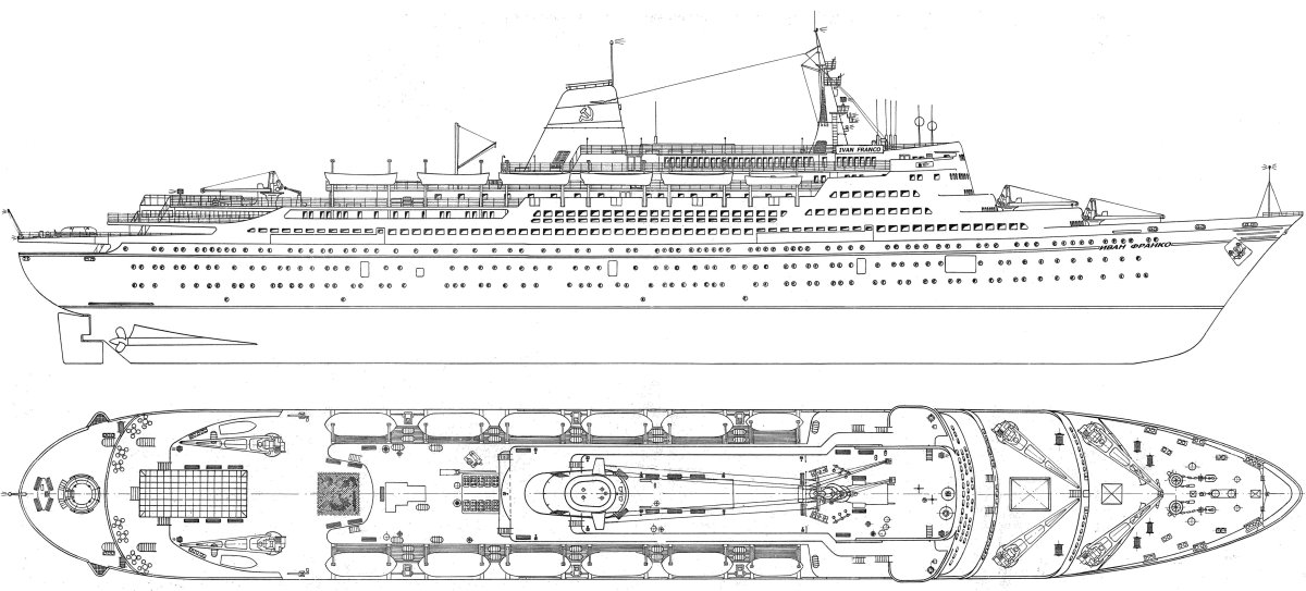 Теплоход Михаил Лермонтов чертеж