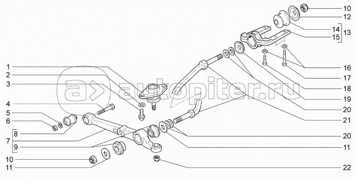Болт крепления кронштейна растяжки 1118