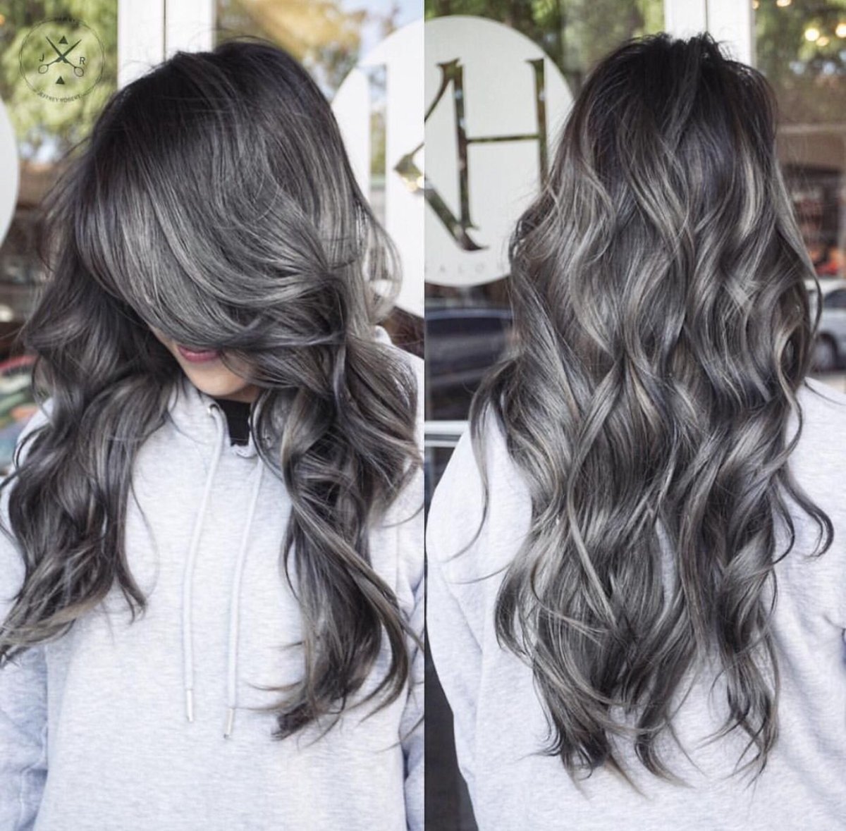 Омбре балаяж пепельный