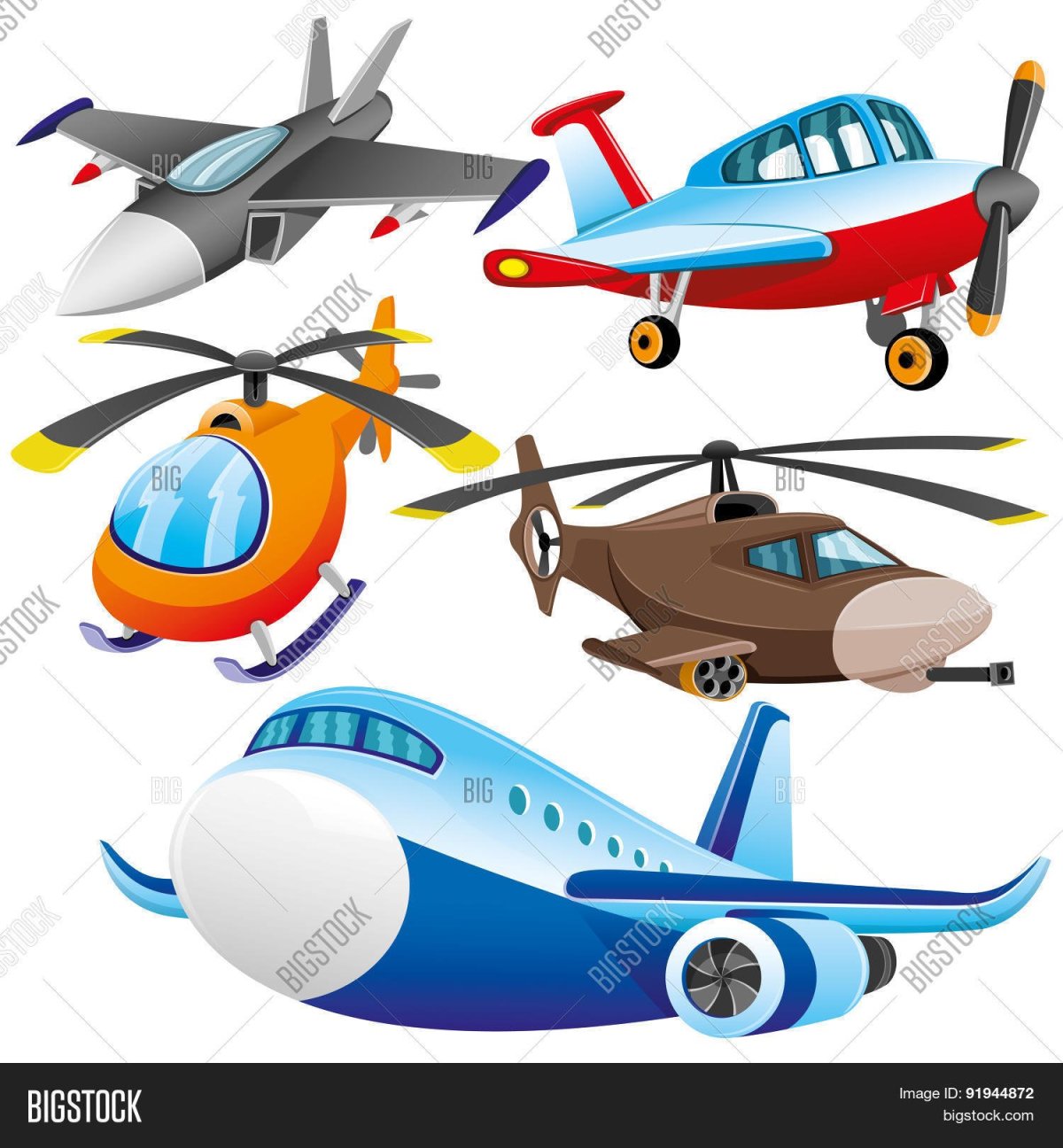 Мультяшные самолеты и вертолеты