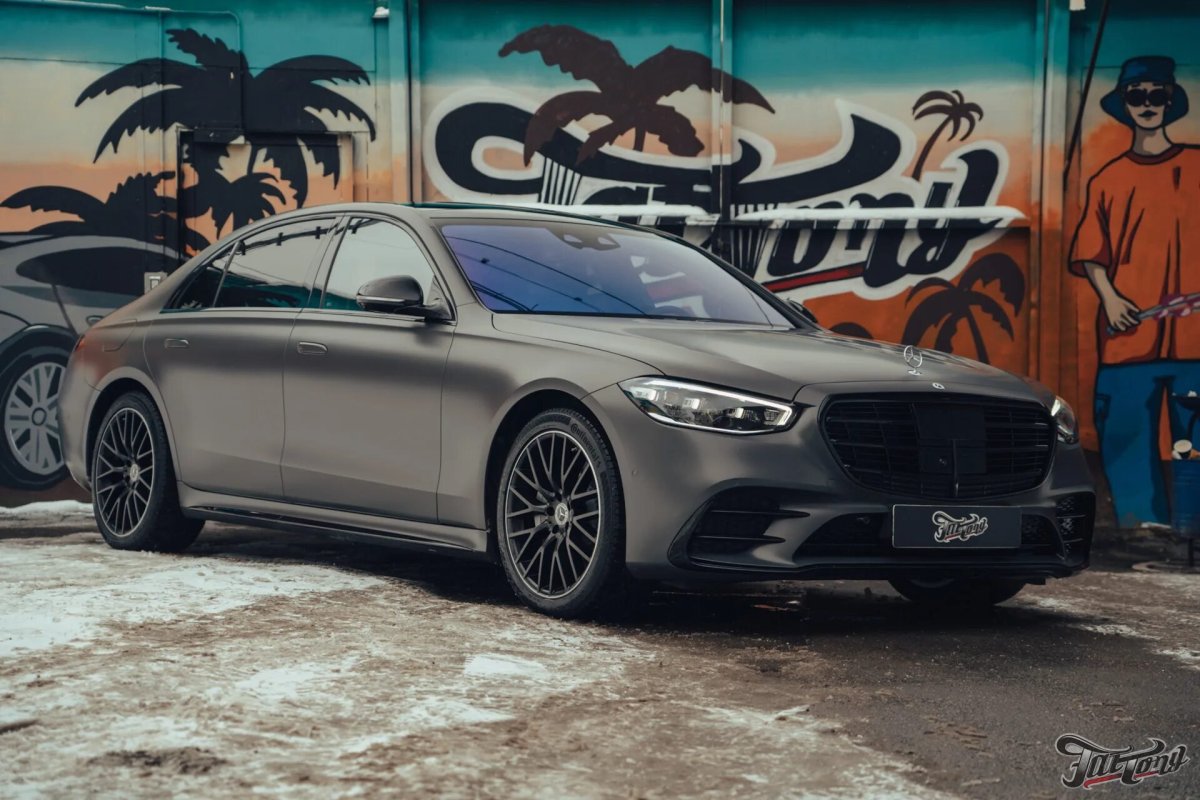 Мерседес 223 серый матовый