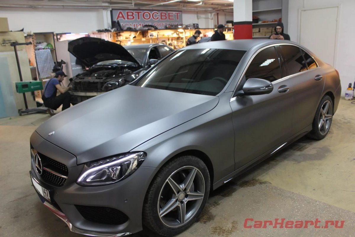 Серый сатин матовый Мерседес w205 купе