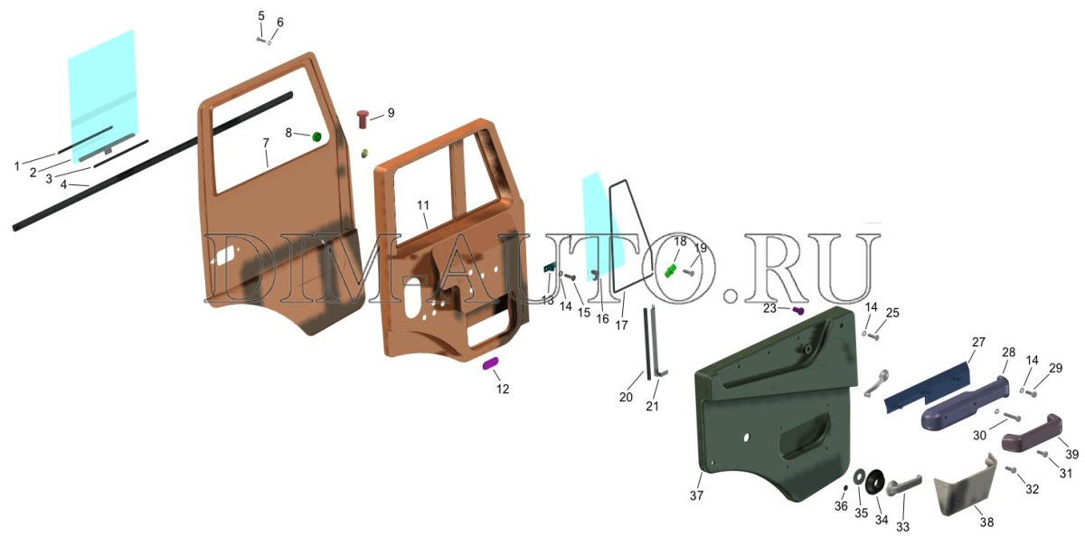 Стекло двери КАМАЗ 6520