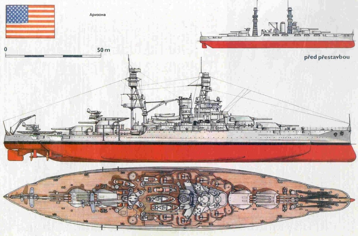 Линкор Аризона Перл Харбор