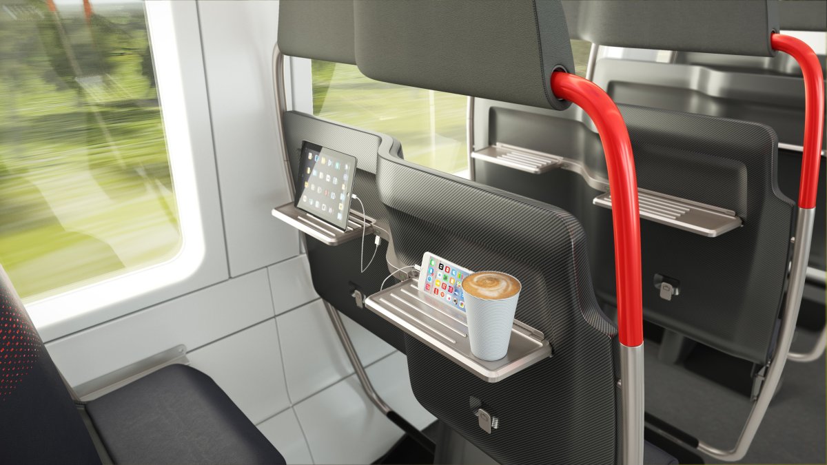 Откидной столик в поезде