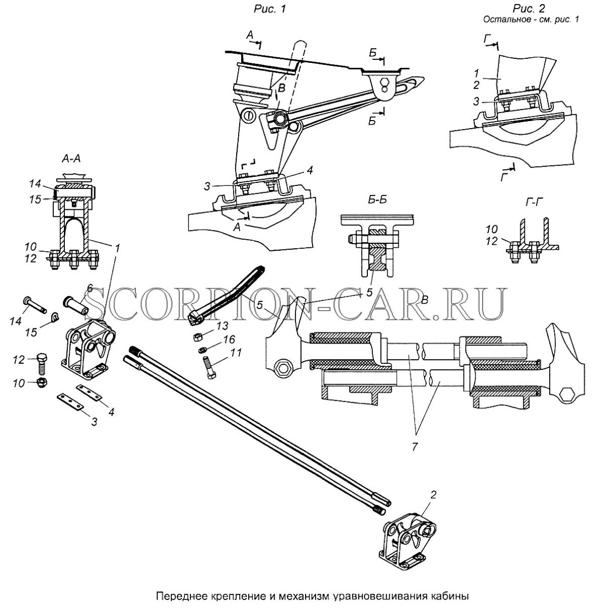 Кронштейн кабины КАМАЗ 54115