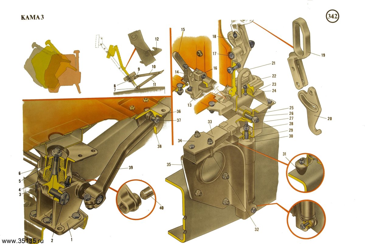 Передняя подвеска кабины КАМАЗ 65115