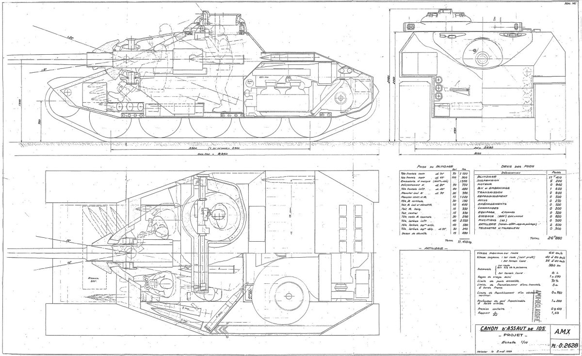 Чертежи танка AMX 50 B