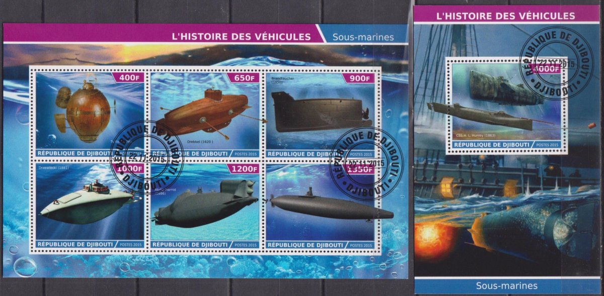 Марка подводная лодка декабрист Малинин