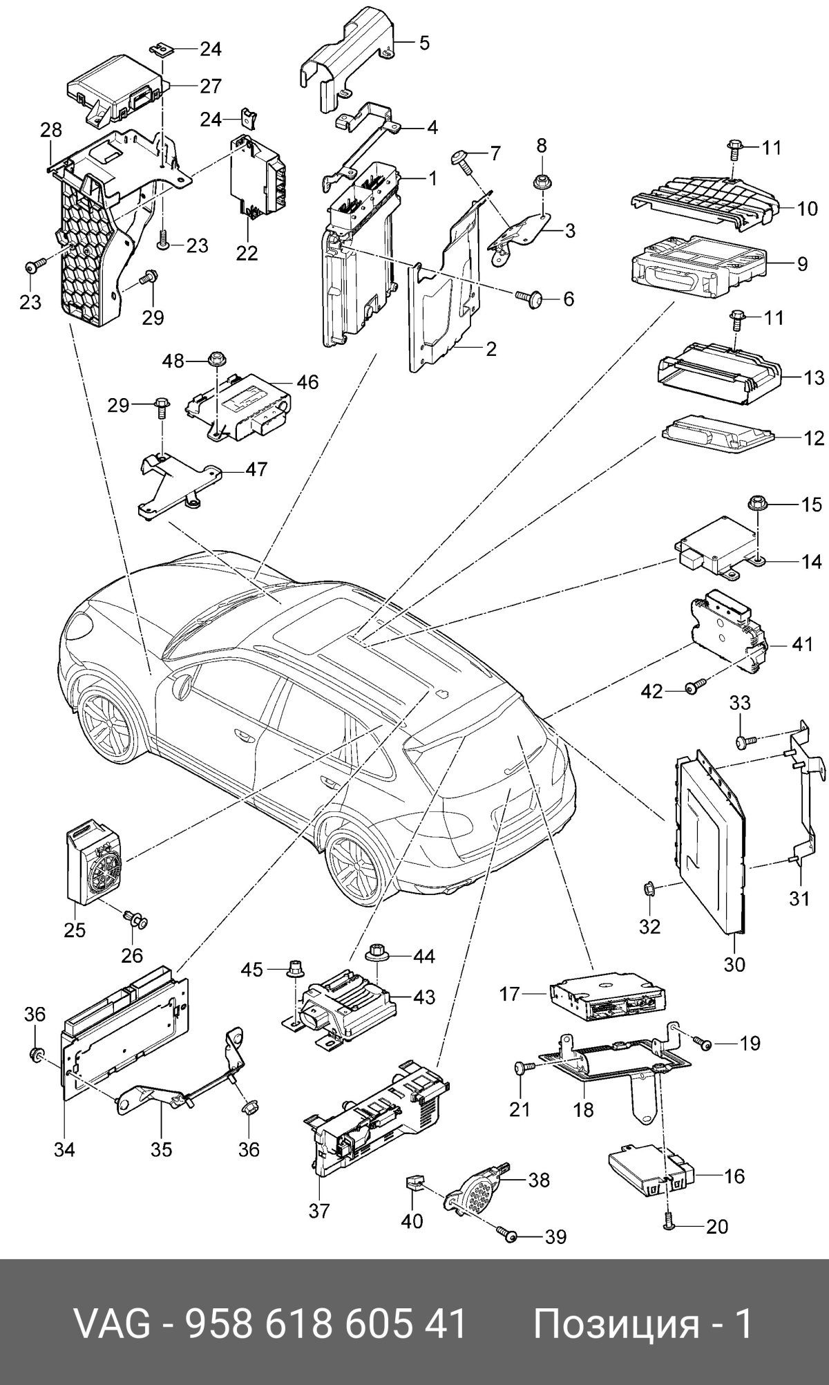 Расположение блоков порш Кайен