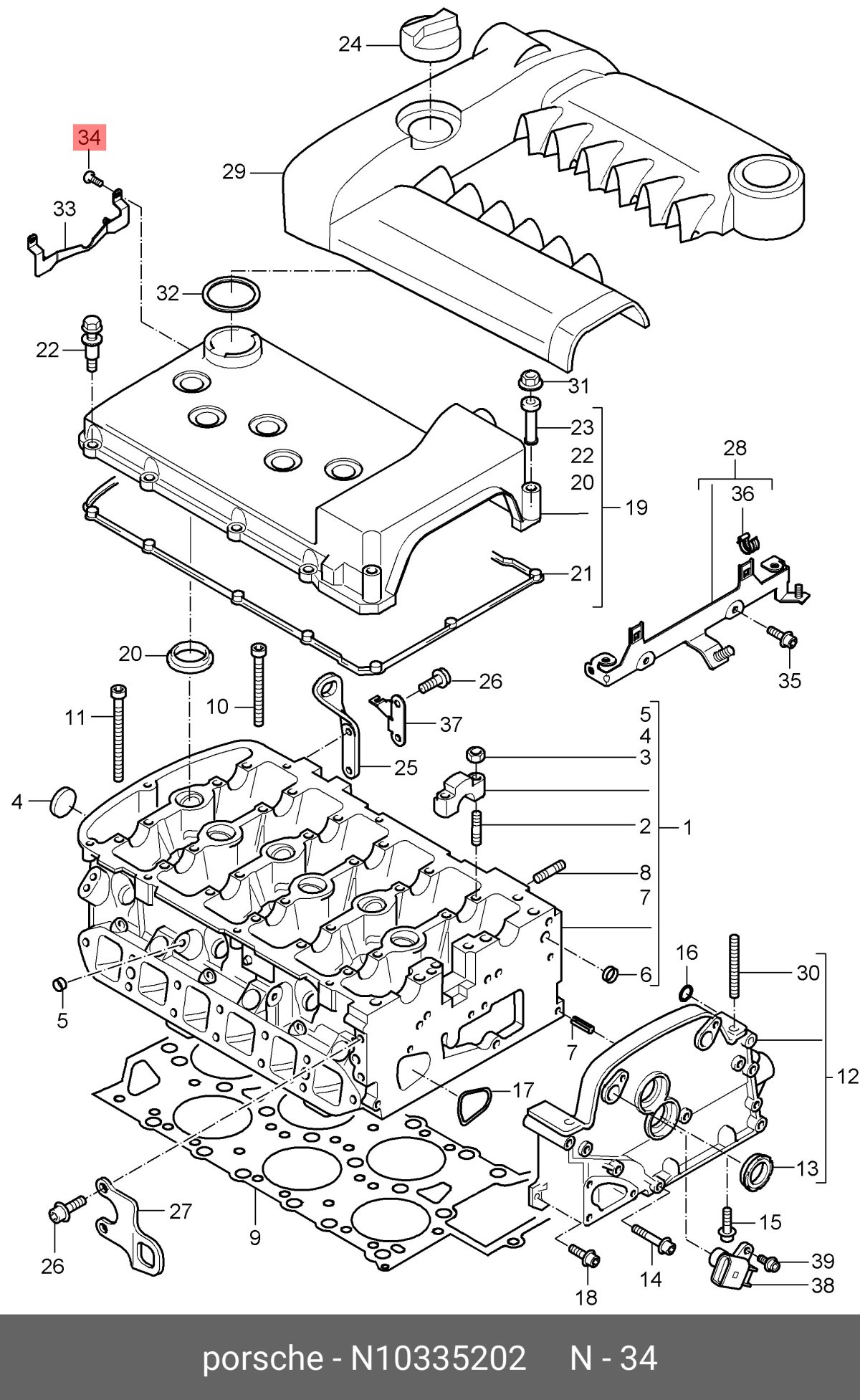 Расположение цилиндров Порше Кайен 955 3.2